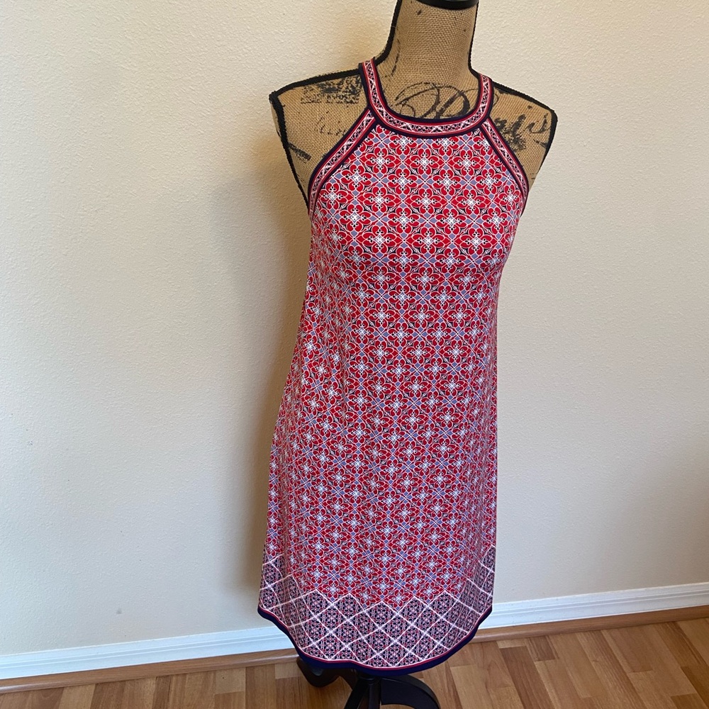 Max studio Red white and blue halter dress